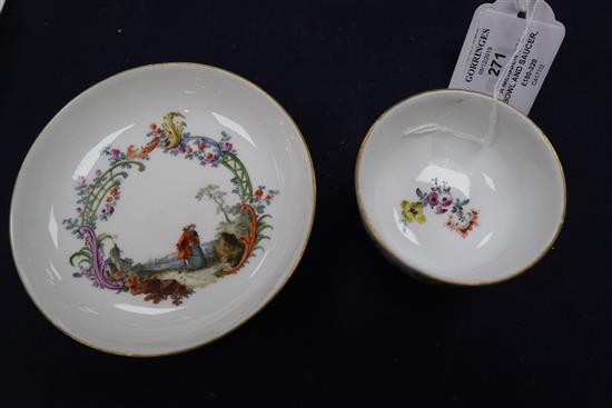 A Meissen tea bowl and saucer, c. 1750 diameter 12cm